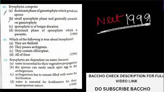 Which of the following is true about bryophytes NEET pyqs neet biology