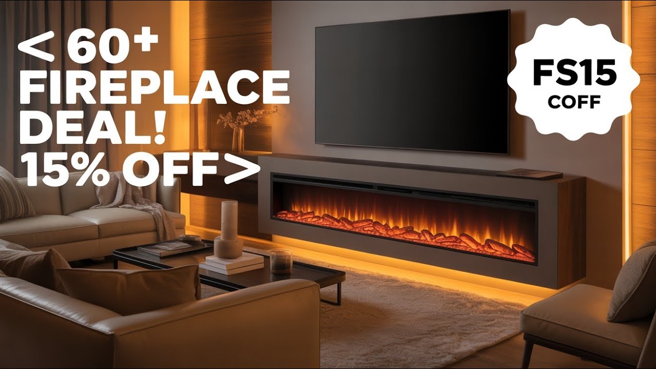 This 60" TV Stand Fireplace Is a GAME-CHANGER — Limited Deal (Code FS15!) 🔥