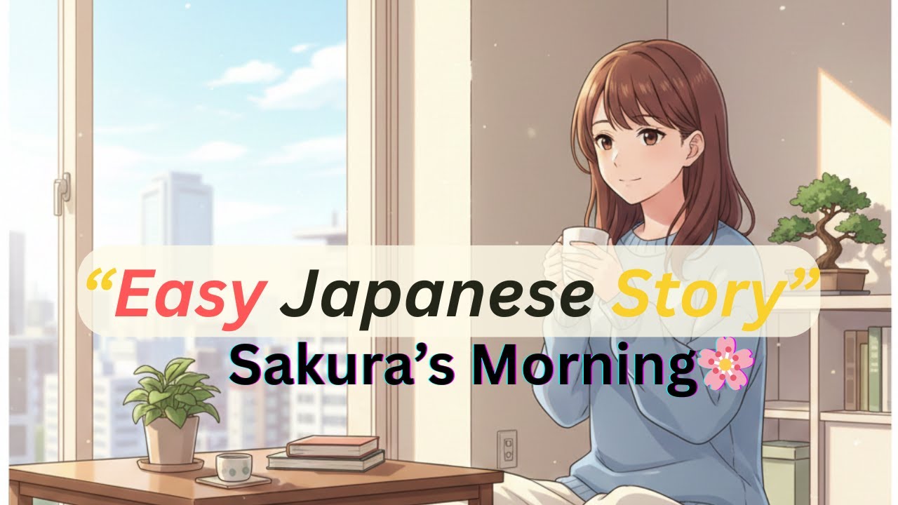 🌸 Sakura’s Morning | さくらの朝| Easy Japanese Story for Beginners (JLPT N5)