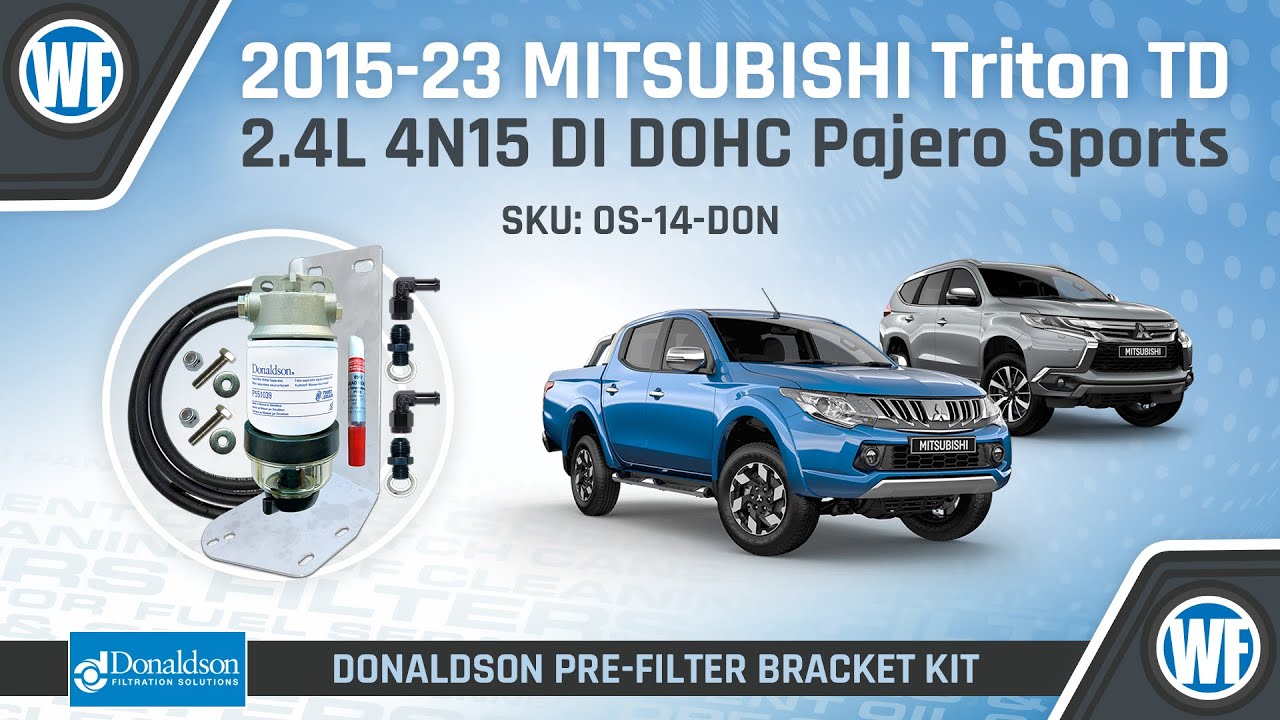 Donaldson Pre-Filter Bracket Kit Installation 2015-23 Mitsubishi Triton MQ MR 2.4L & Pajero Sports