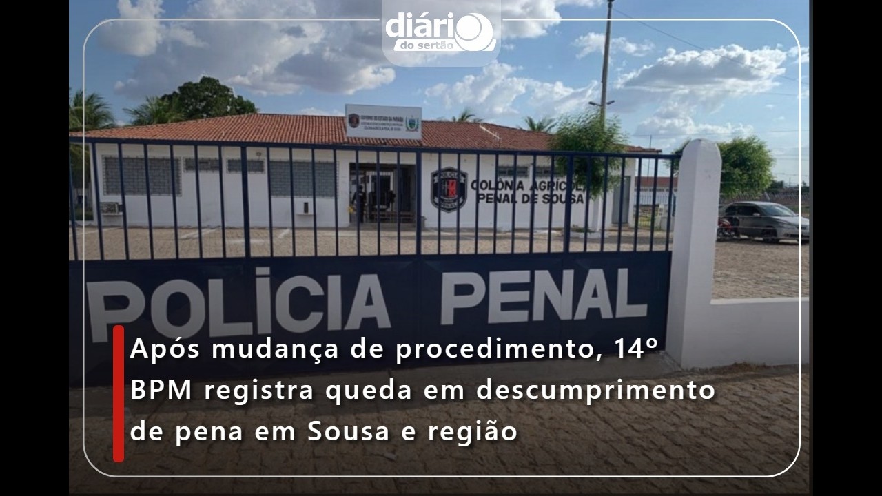Após mudança de procedimento, 14º BPM registra queda em descumprimento de pena em Sousa e região