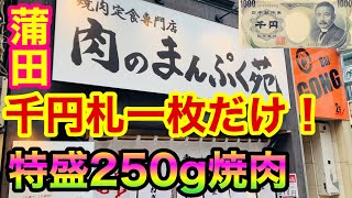 【ひとり焼肉】ライバルは【焼肉ライク】⁉️1,000円札一枚だけで特盛250gの焼肉定食！