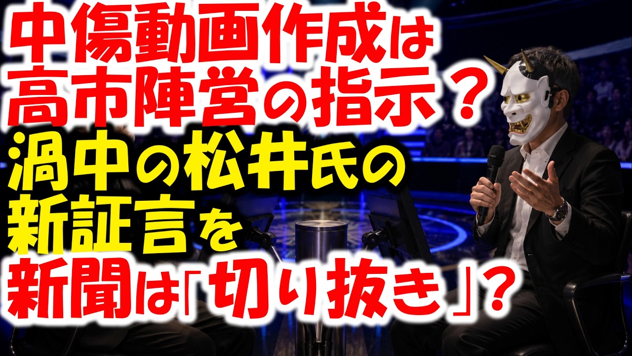 no borderで松井氏、高市陣営による中傷動画作成に新証言→言ってることがよくわからないぞ…
