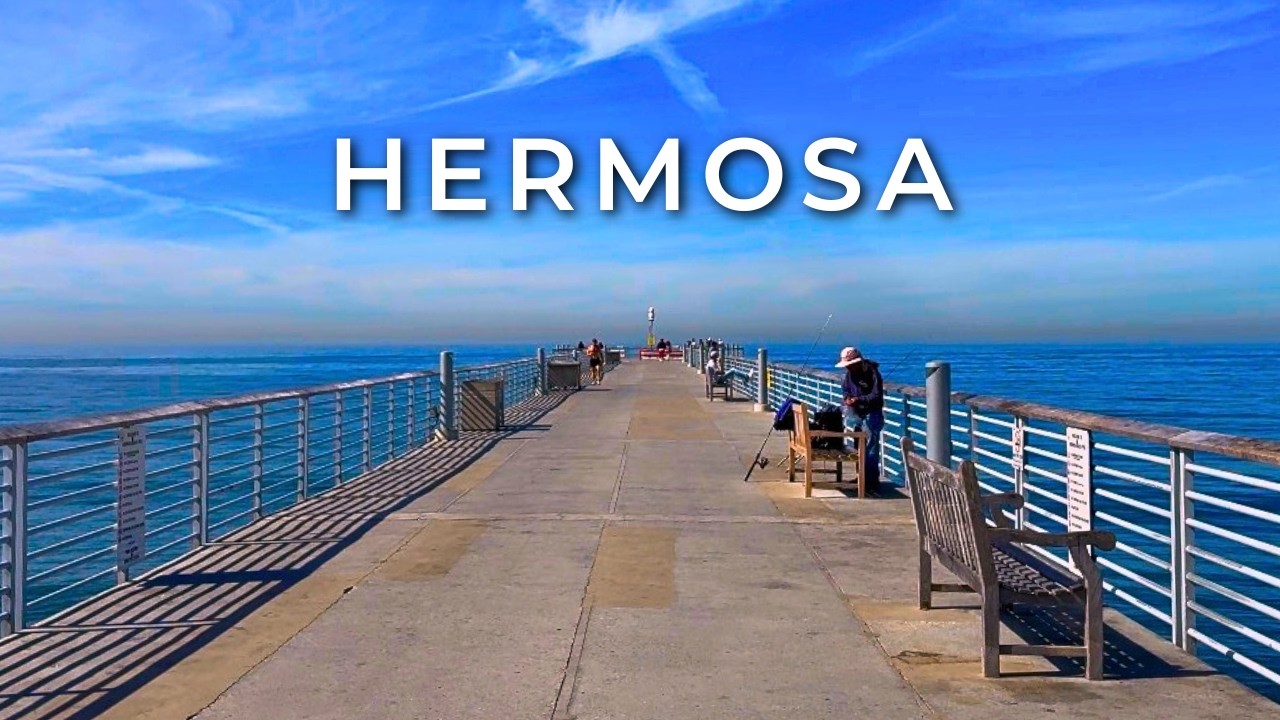 Relaxing Hermosa Beach Strand Walk | Perfect Sunny Morning | 4K 60fps