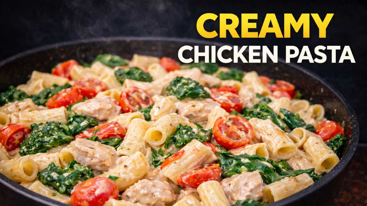 Creamy Chicken Pasta with Cherry Tomatoes | Easy 20-Minute Dinner Recipe