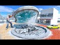 Giant franklin found tiny snow city inside swimming pool in indian bike driving 3d