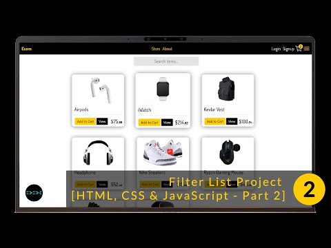 Filter Search List Project with HTML CSS JavaScript Part 2