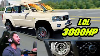 I PUT HUGE TURBOS ON THIS NISSAN PATROL looool | Assetto Corsa Driving Mod
