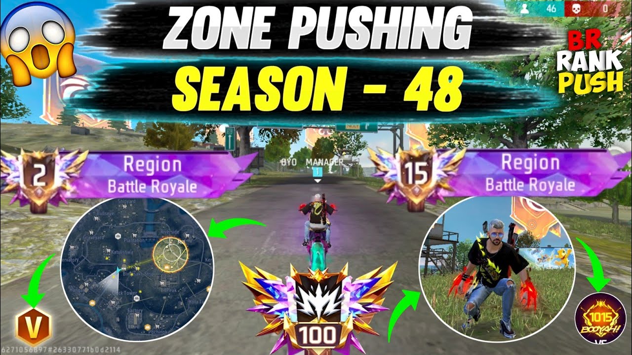ZONE PUSHING NEW STRATEGY 😳 BEST SKILLS IN ZONE SURVIVAL 😈 SEASON - 48 ||