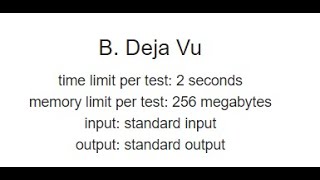B.  Deja Vu || Codeforces Round 907 (Div. 2) || java solution