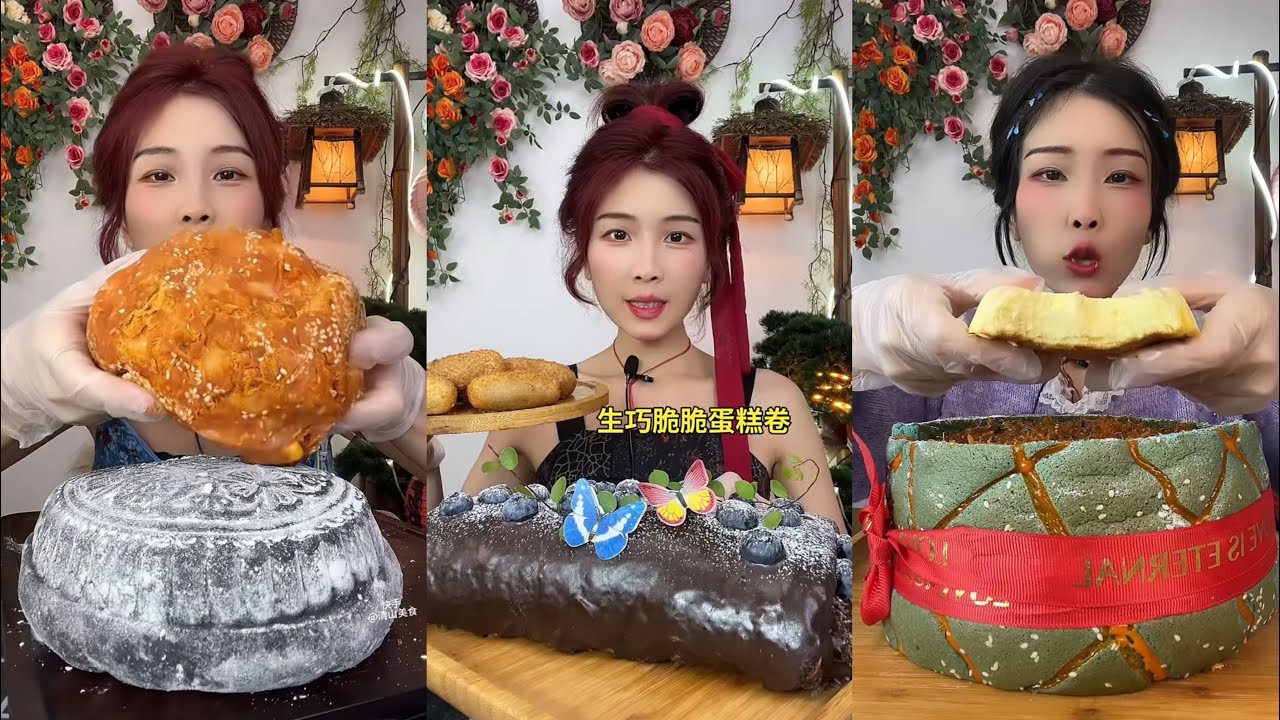 【ASMR】【MUKBANG】BIG CREAM CAKE MEAT BELLY MUKBANG SHOW EATING SHOW #asmr #eatingshow #mukbang #food