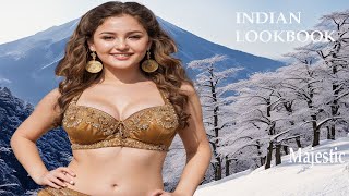 [ 4K AI Art ] Indian Lookbook at Majesty of Japanese Mountains