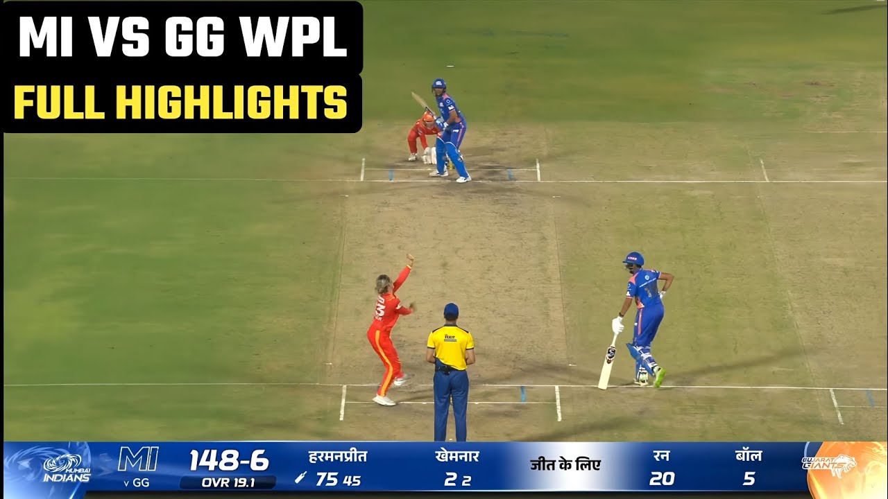MI vs GG WPL 2026 19th Match Highlights | Mumbai Indians vs Gujarat Gaints WPL Match Highlights 2026