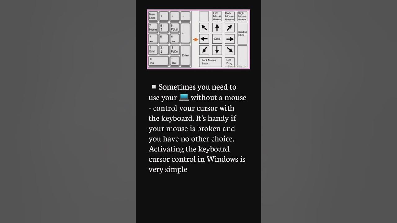how-to-control-mouse-with-keyboard-in-windows-shorts-youtube