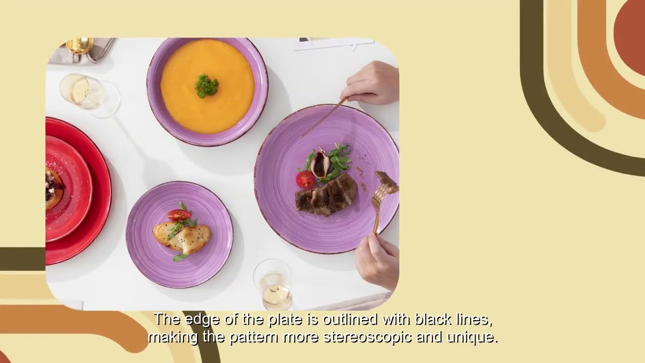 Hand-painted tableware Hand-painted large plate