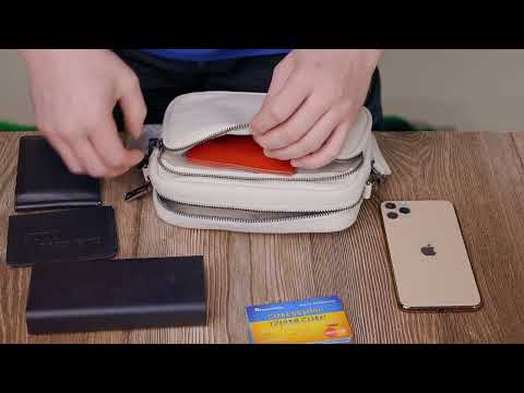 Стильна сумка жіноча крос-боді з натуральної шкіри Vintage 22295 Біла, видео 1