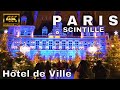 🇫🇷Paris Scintille at Hotel de Ville 4K -  Christmas Night Walk Les Marais 2021