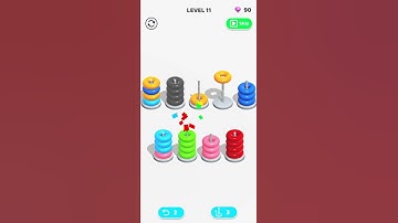 Color Hoop Stack Level 11 Solution 🏆🏆 #shorts