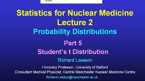 Statistics Lecture 2, Probability Distributions; Part 5