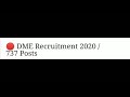 DME RECRUITMENT 2020 / 737 POSTS