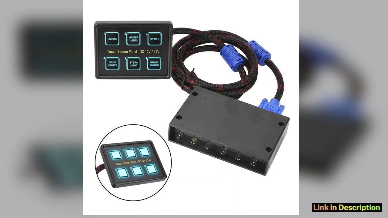 Slim Touch Circuit Control Panel Box 6 Gang LED Switch Panel Touch Screen Switches Panel 12V24V for