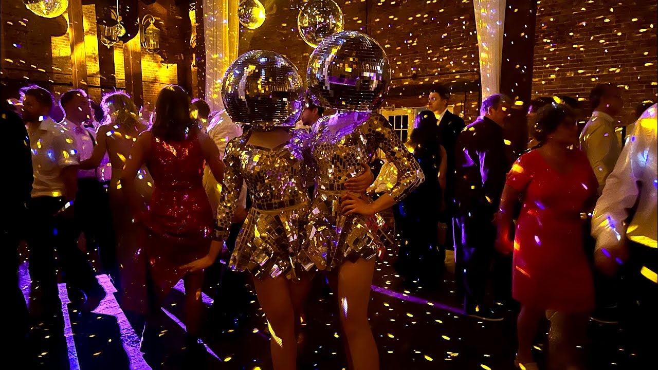 Disco Ball Dancers at Wedding Reception Dance Hour | Disco Ball Dancers for Hire