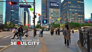 [4K] SEOUL - Evening Walk Downtown Seoul City Hall, Cheonggyecheon, Jongno, Gwanghwamun, South Korea