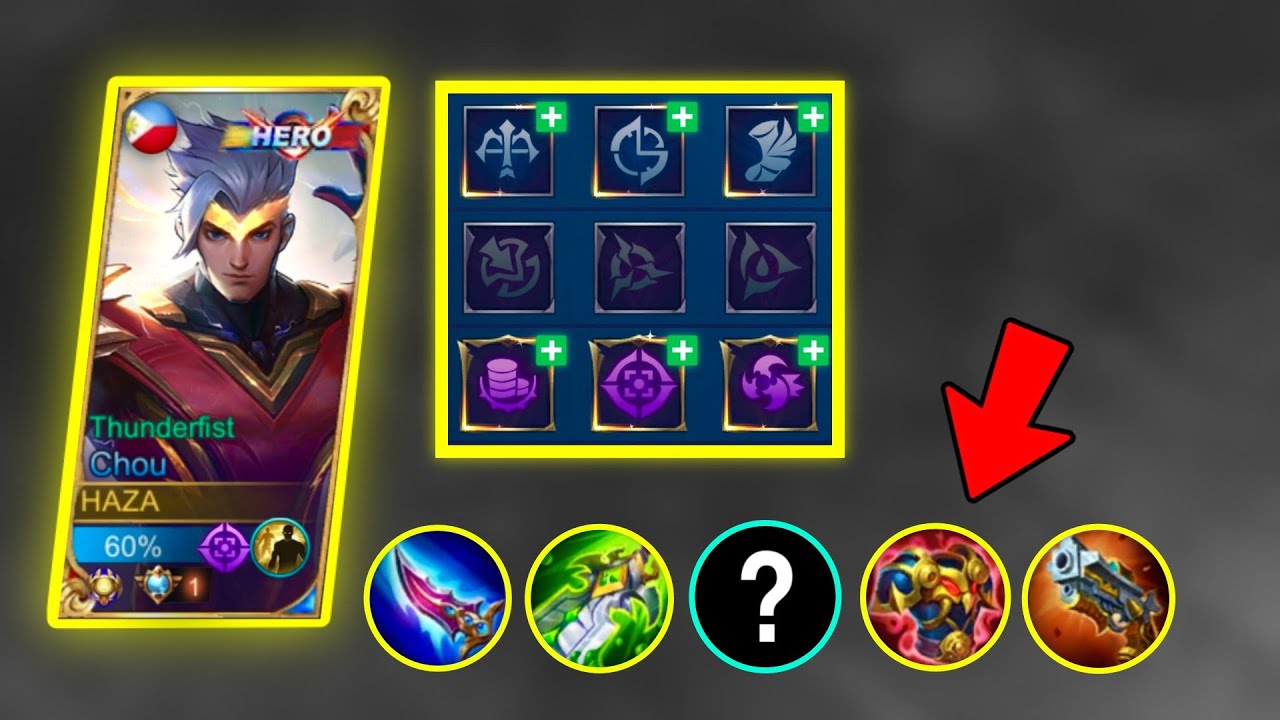 CHOU TOP GLOBAL EMBLEM SET AND BUILD 2021 NEW META GAMEPLAY | MLBB