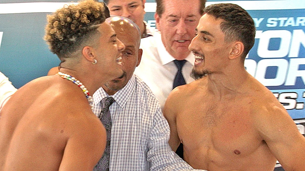 AUSTIN MCBROOM VS ANESONGIB - FULL WEIGH IN - BOTH ERRUPT and SEPARATED AFTER VERBAL EXCHANGE