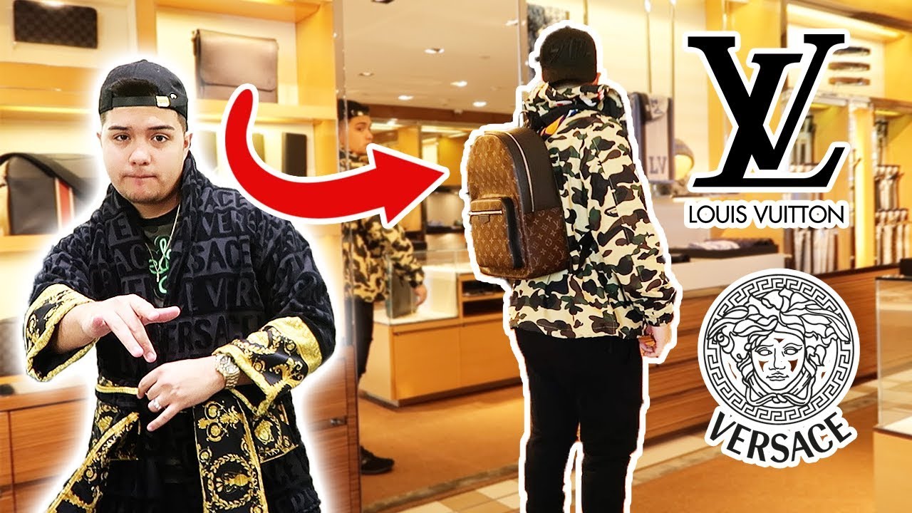 KID SPENDS ENTIRE SAVINGS ON GUCCI, LOUIS VUITTON, VERSACE IN VEGAS!! - YouTube