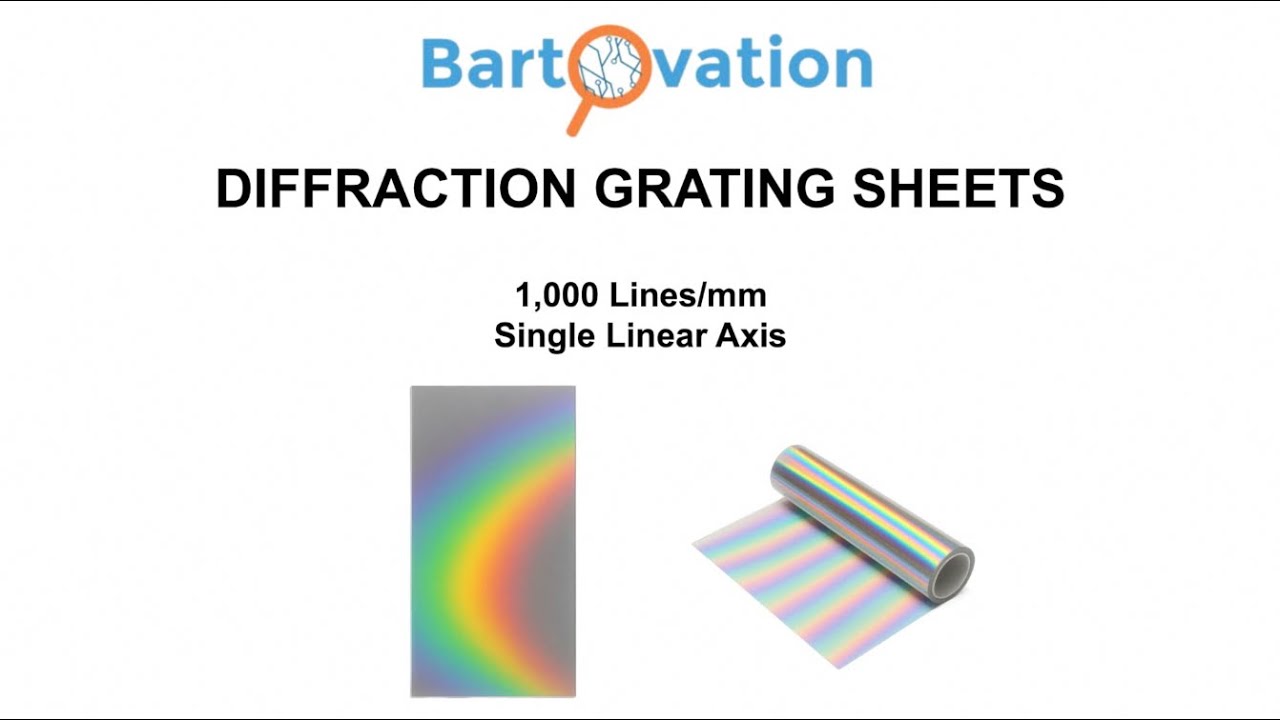 Bartovation Linear Diffraction Grating Sheet, 1,000 Lines/mm