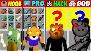 Minecraft NOOB vs PRO vs HACKER vs GOD ROBLOX PIGGY 3 Crafting Challenge (Animation)