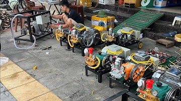 RÁP DÀN MÁY RỬA ÁP LỰC CHẠY DÂY ĐAI NỒI ĐỒNG CỐI ĐÁ KÈM ĐIỀU KHIỂN TỪ XA HỘP KỸ THUẬT