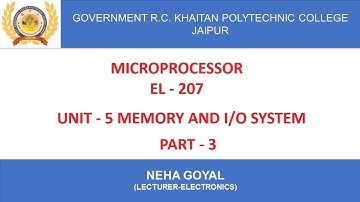 Microprocessor (EL - 207) Unit - 5, Part - 3 by Neha Goyal from RC Khaitan, Jaipur