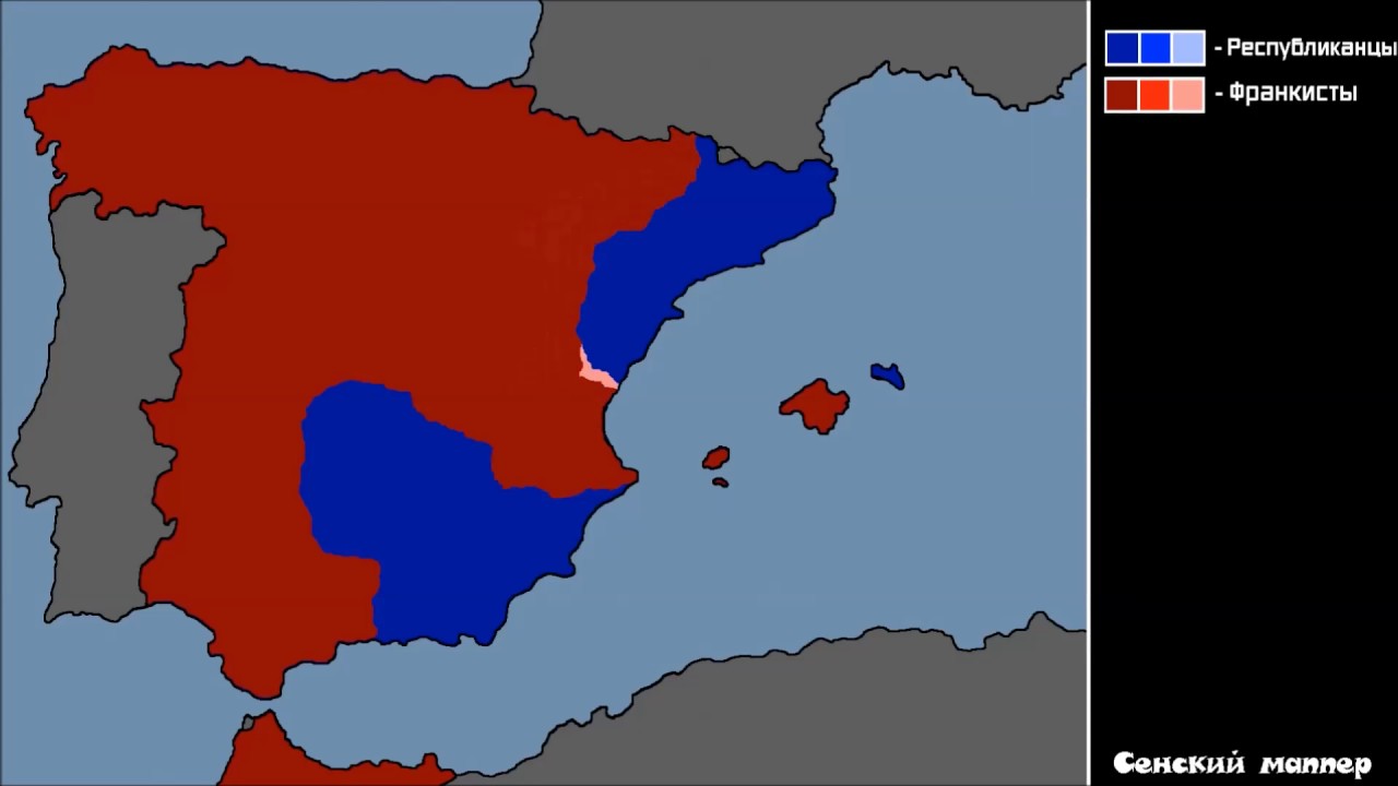 Испанская гражданская война карта