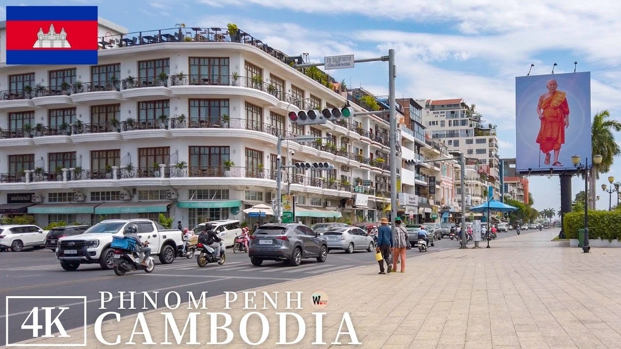Biggest city in Cambodia - Phnom Penh Daily Local Life Walking Tour 4K
