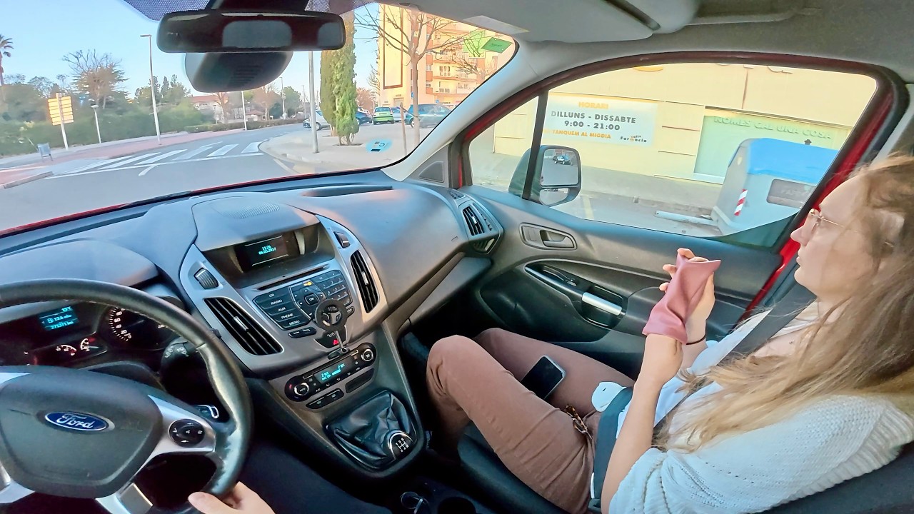 POV Driving Manual Car at Sunset with My Friend 🙍🏼‍♀️| Ford Transit Connect 🚐🌅