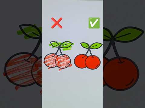 Which one is the best coloring 🍒😭❌😄✅#youtubeshorts #artandcraft #ytshorts #shorts #viral #trending
