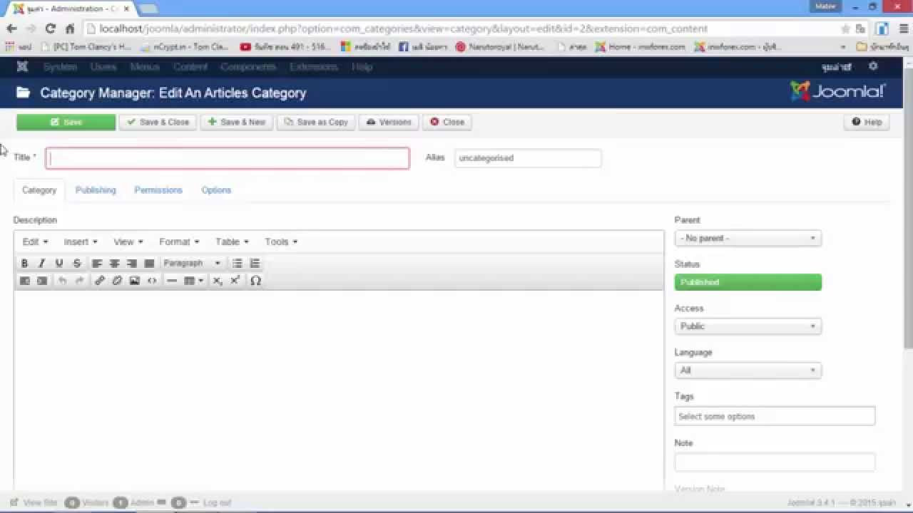 joomla วิธีใช้ New สอนสร้างเว็บด้วย joomla 3 ใส่่เนื้อหา และดึงเนื้อหามาแสดง