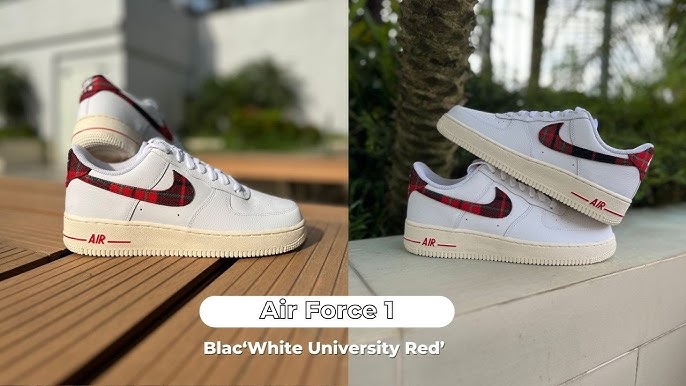 Air Force 1 LV8 Tartan Plaid White Red On Foot Sneaker Review