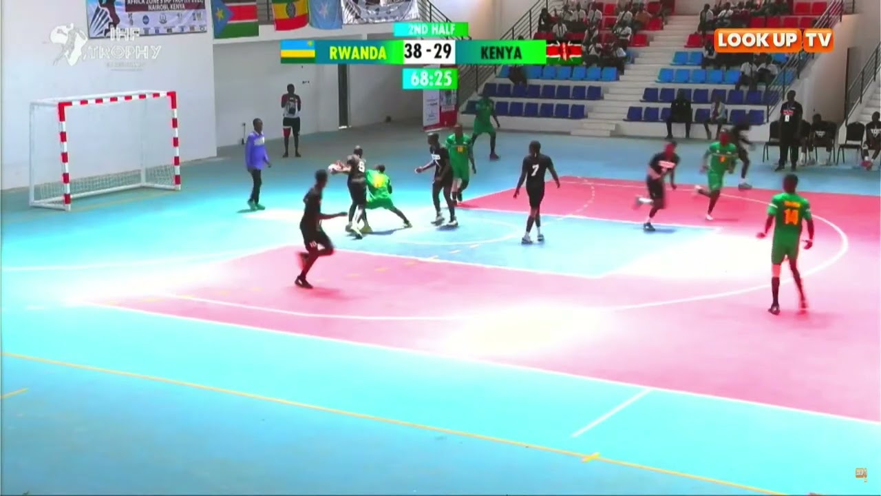 Rwanda wins 38 - 29 against Kenya in the Men's Handball Game (U18) at Ulinzi Sports Complex