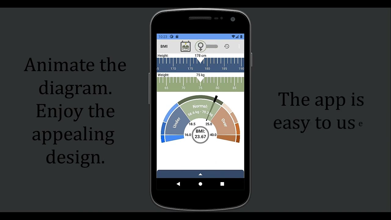 Well-arranged body mass index calculator (BMI) - Free Android App