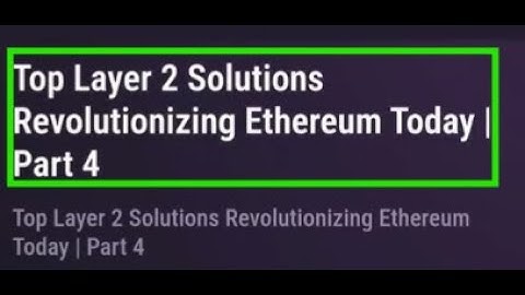 Top Layer 2 Solutions Revolutionizing Ethereum Today | Part 4 | Tapswap Code