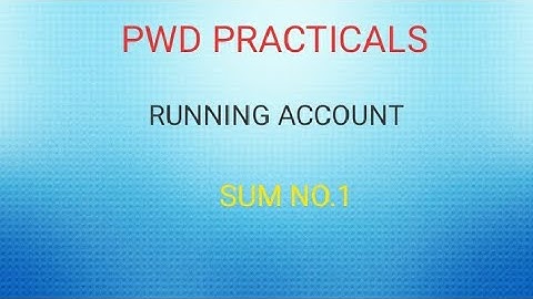 Divisional Accountant - PWD Practical - RUNNING ACCOUNT - SUM NO. 1 - tamil