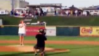 Sherry Throws the First Pitch