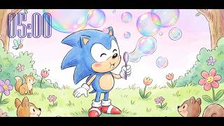 5 Minute Bubble Timer with Sonic 🫧💙 | Fun Countdown for Kids