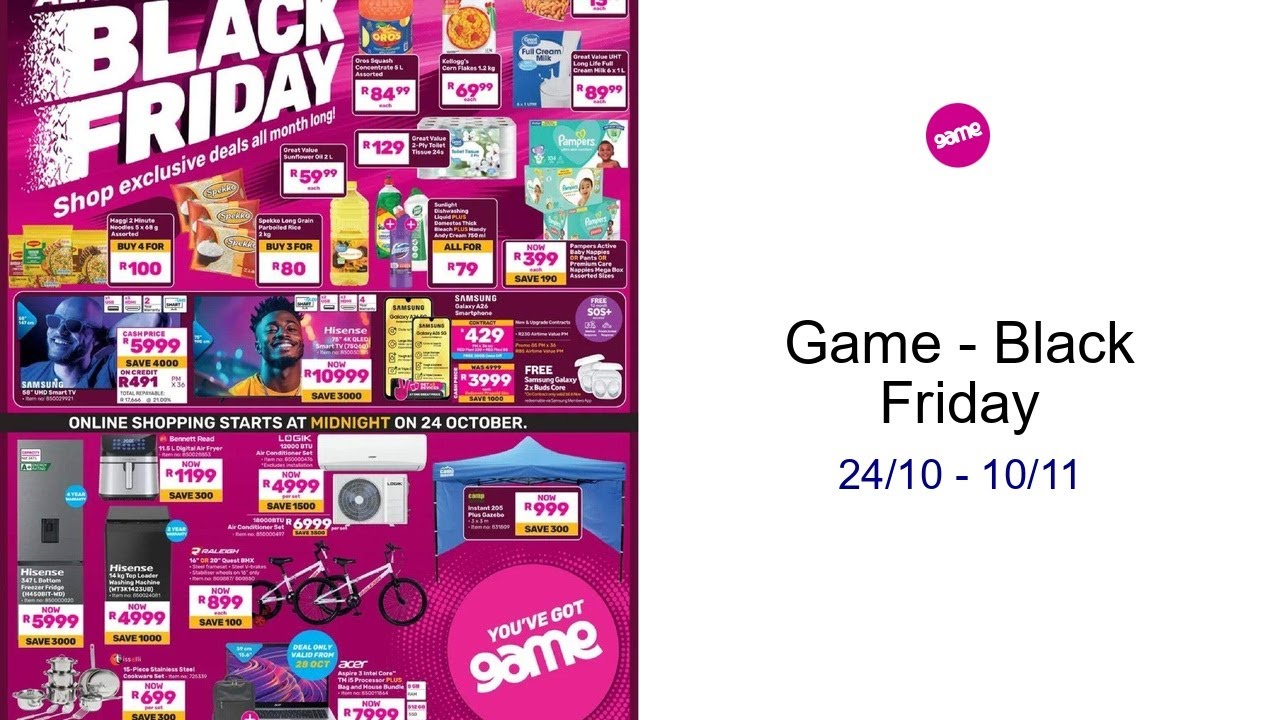 Game - Black Friday 24/10 - 10/11