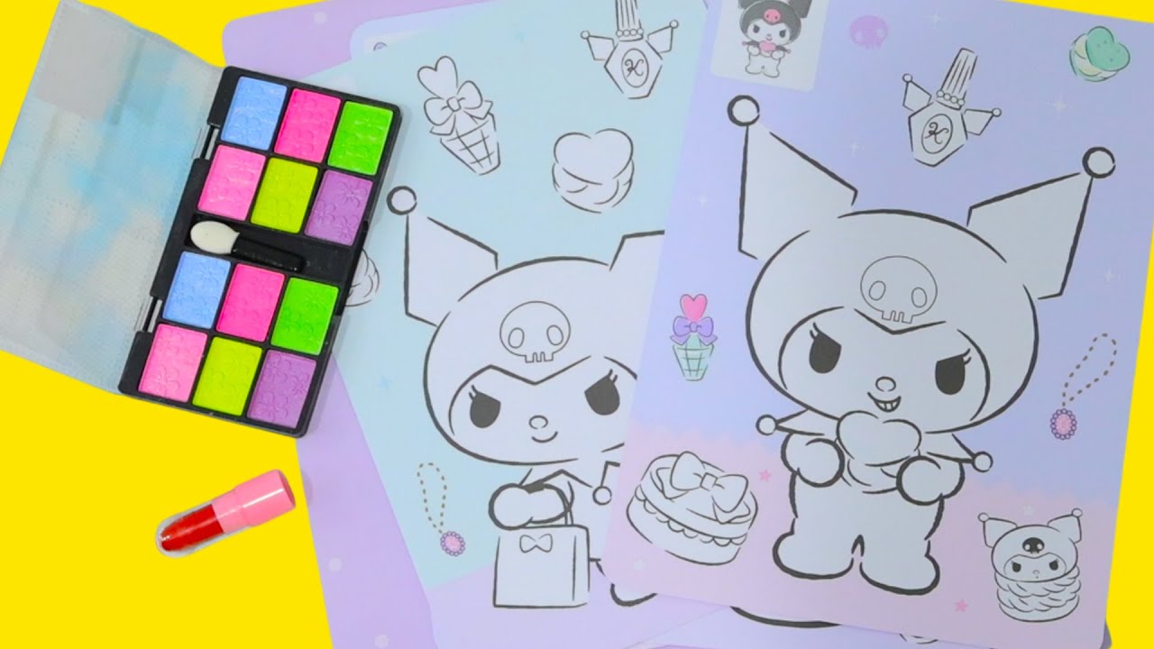 Coloreando con Maquillaje a Hello Kitty, My Melody y Kuromi