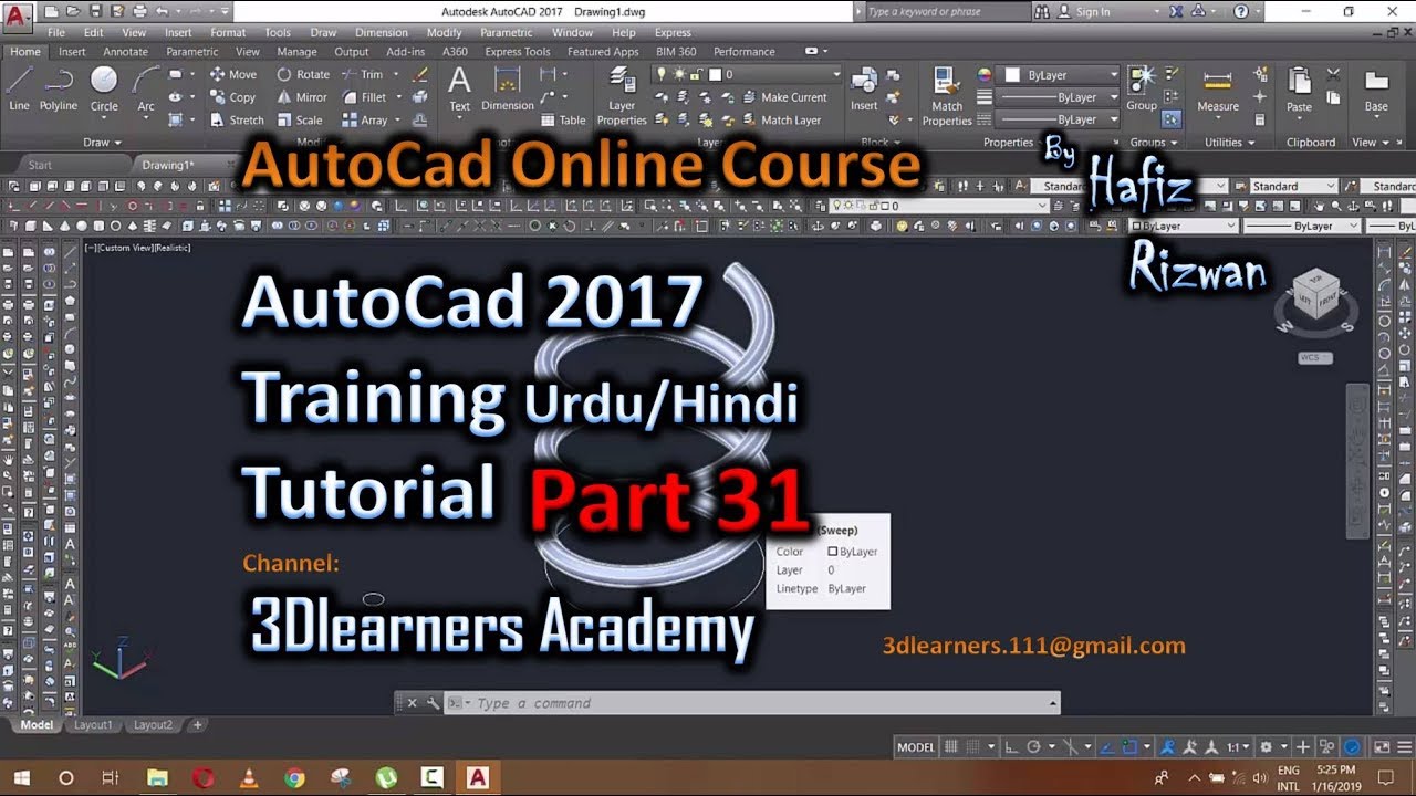 AutoCAD 3D Modeling - Tutorial for Beginners Urdu Hindi Part 31 ...