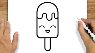 Como Desenhar Um Picolé Kawaii Fácil